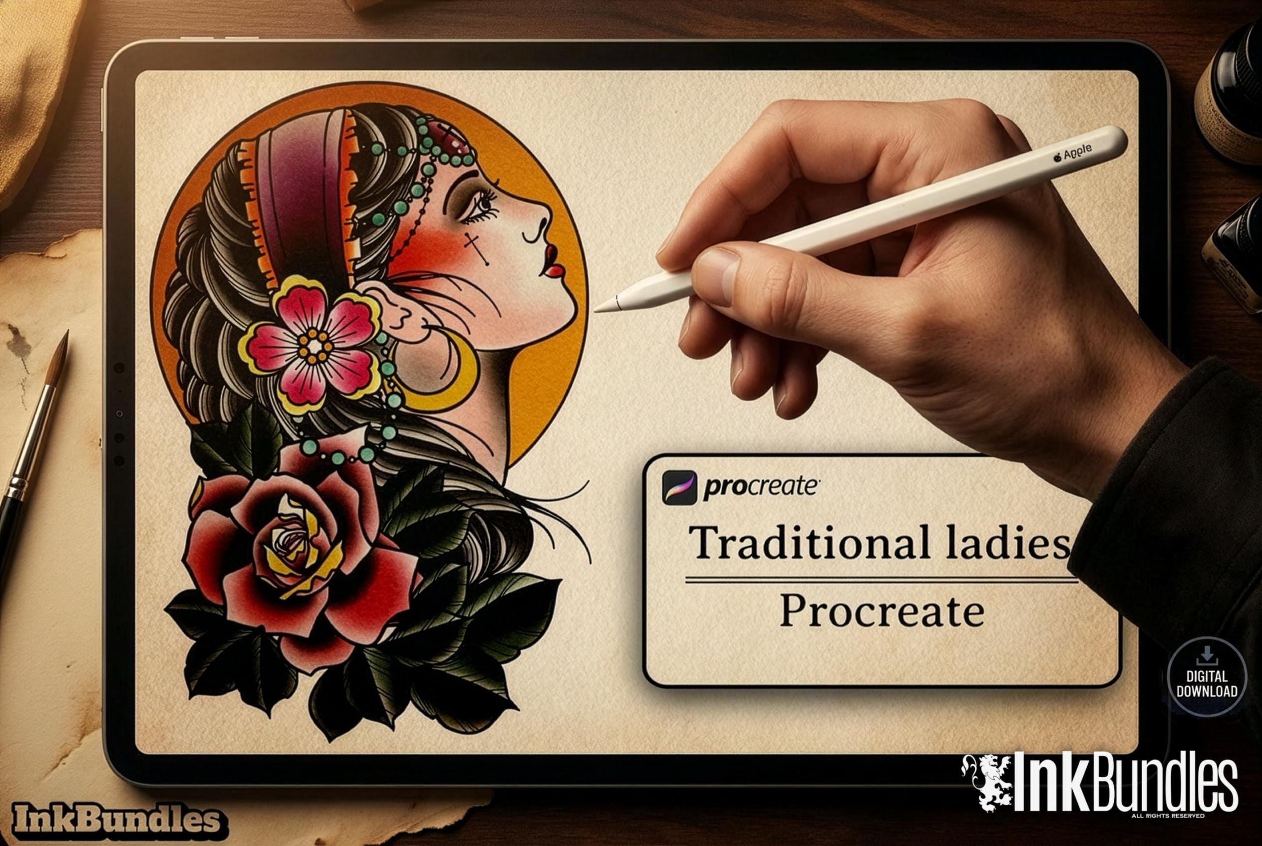 Procreate ~ The traditional lady diy kit