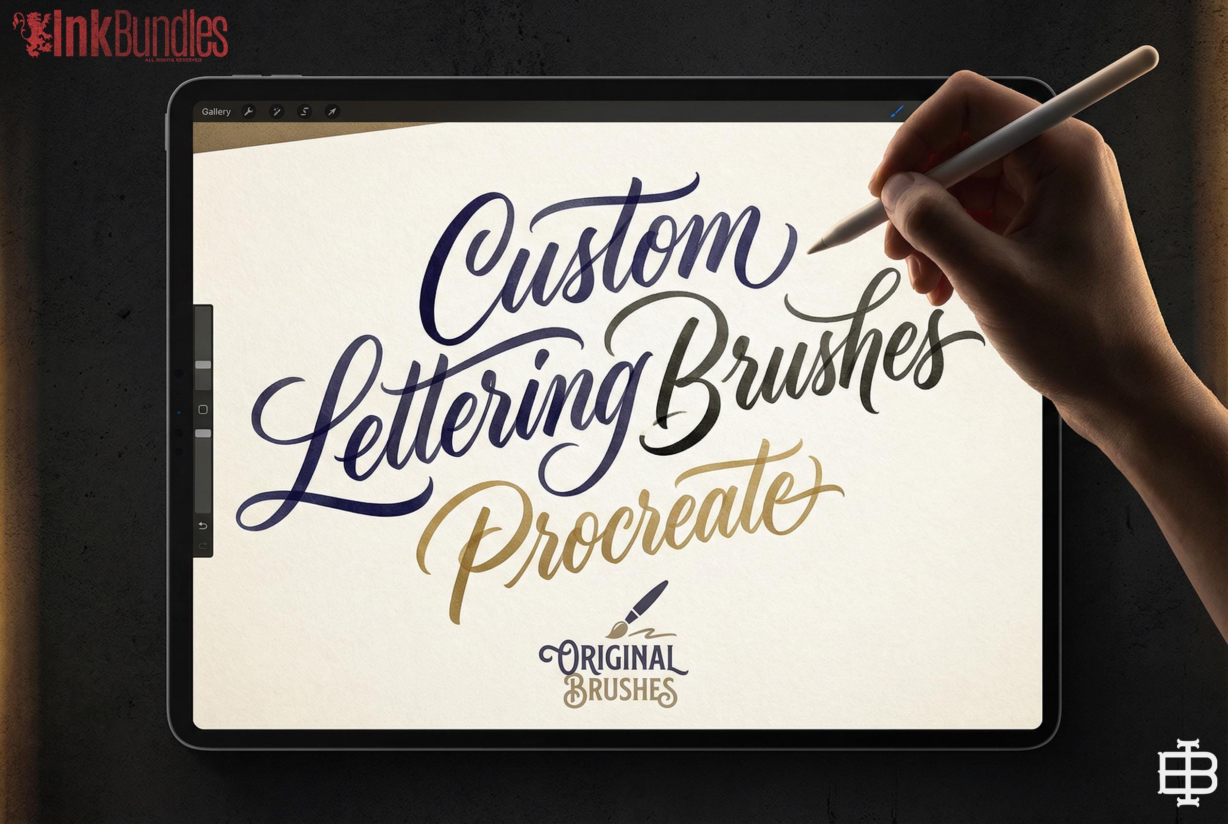 Procreate, Custom lettering brush bundle - creative kit
