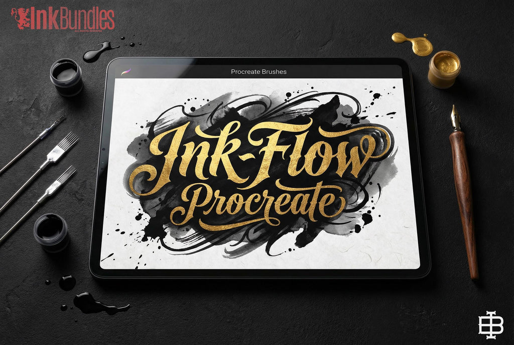 Blackletter Procreate Brushes: Gothic Calligraphy, Tattoo Lettering