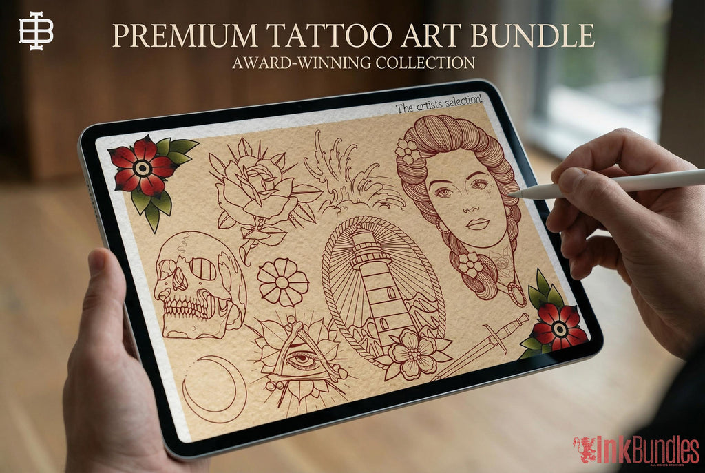 Procreate Traditional tattoo art XL, 600+ designs drawn by handmade ( digital download for Procreate )