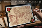 Procreate Traditional tattoo art XL, 600+ designs drawn by handmade ( digital download for Procreate )