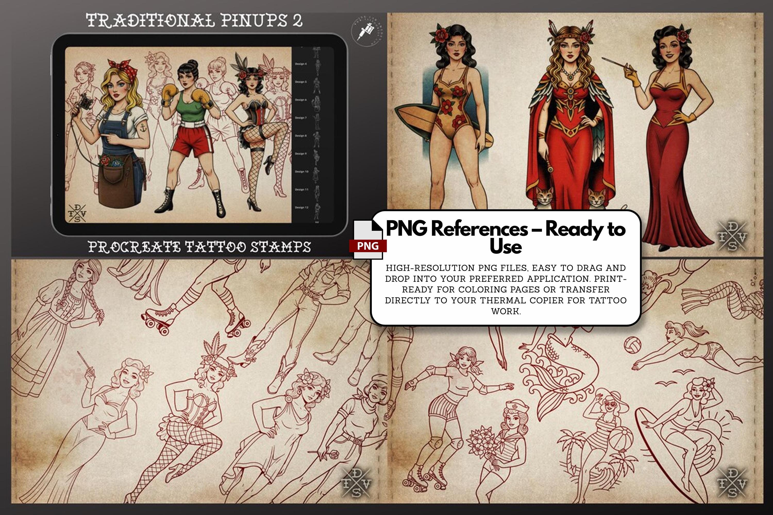 Traditional Tattoo Art vol.3 - custom art, digital download Procreate Stencils