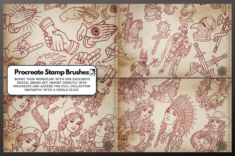 Traditional Tattoo Art vol.3 - custom art, digital download Procreate Stencils