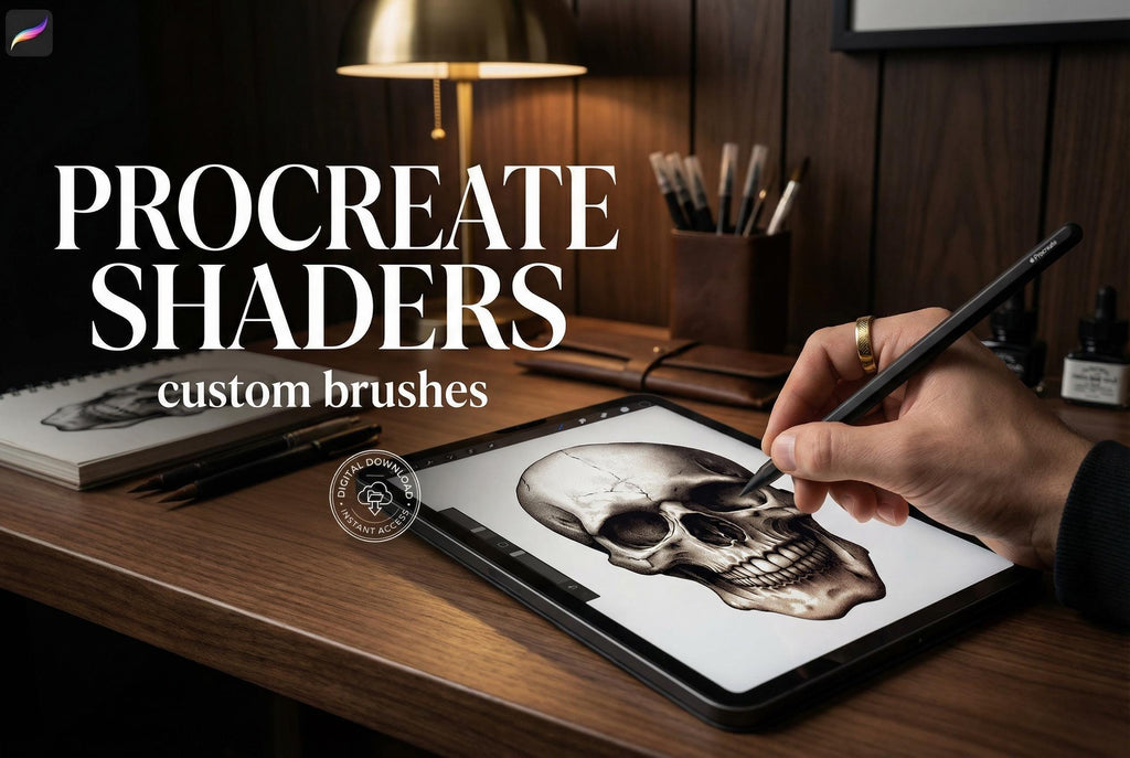 Procreate Shader Brush Set: 25 Custom Textures + Bonus (Digital Download)