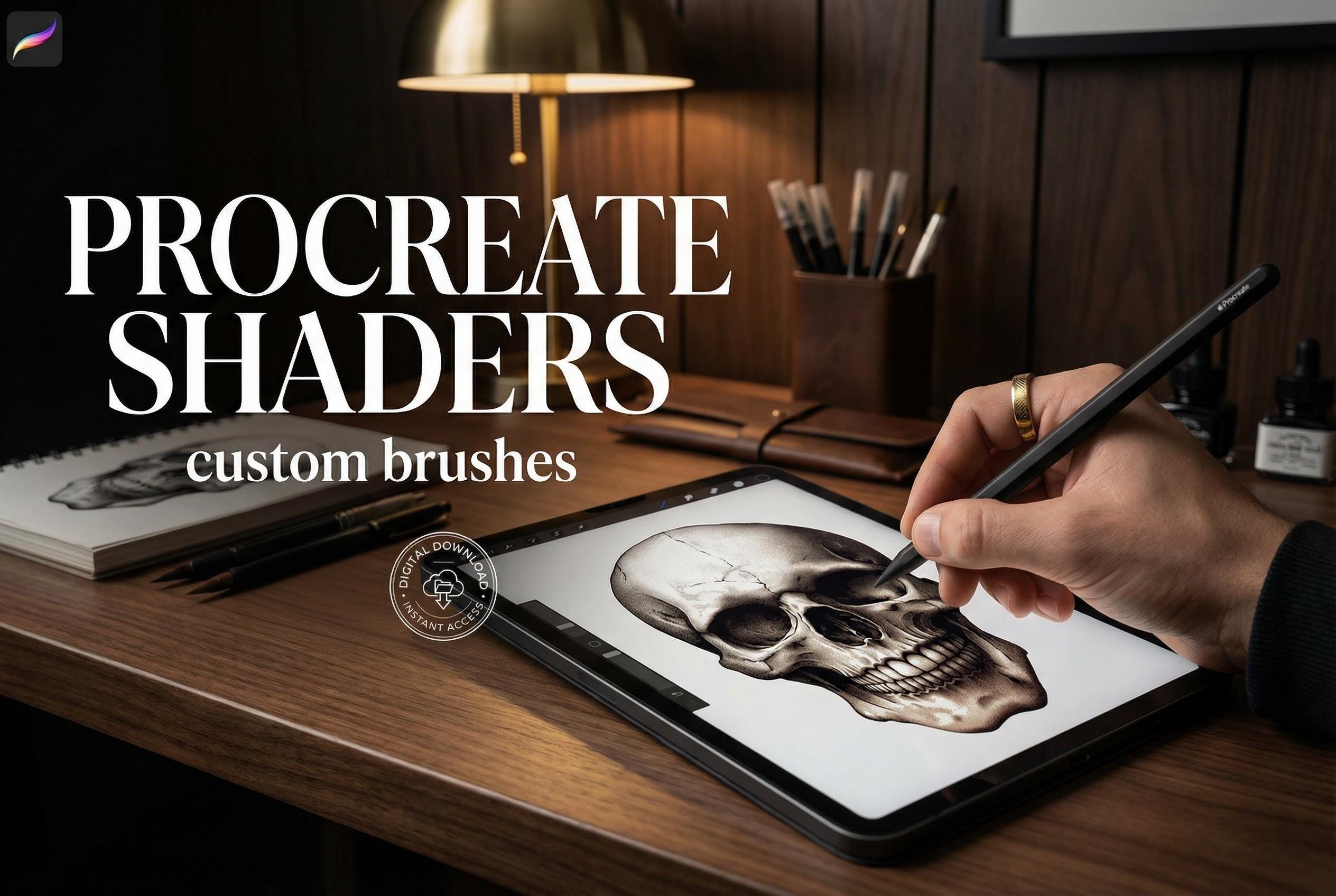 Procreate Shader Brush Set: 25 Custom Textures + Bonus (Digital Download)