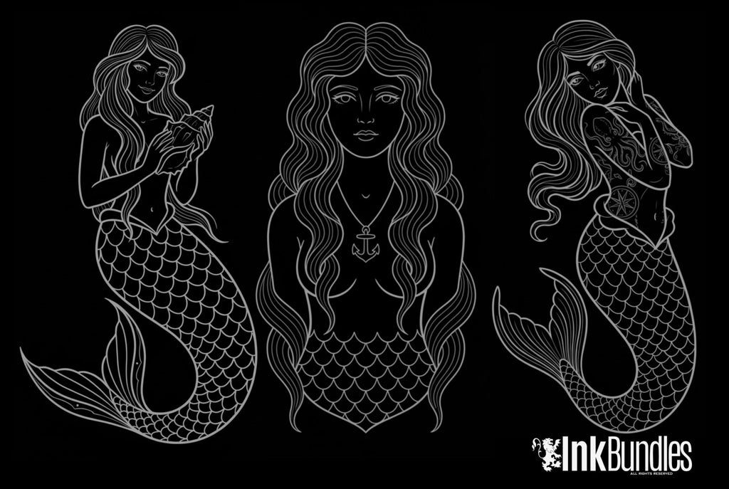 Traditional Nautical Tattoo Design kit - Procreate & PNG | 220+ Classic marine old-school Tattoo stencils