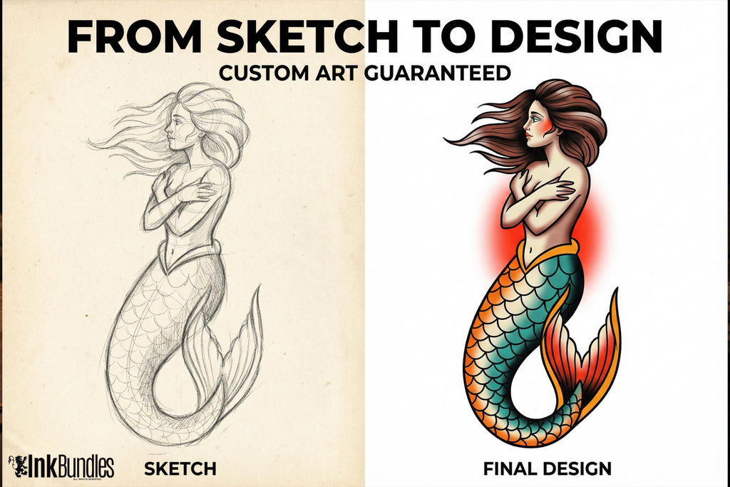 Traditional Nautical Tattoo Design kit - Procreate & PNG | 220+ Classic marine old-school Tattoo stencils