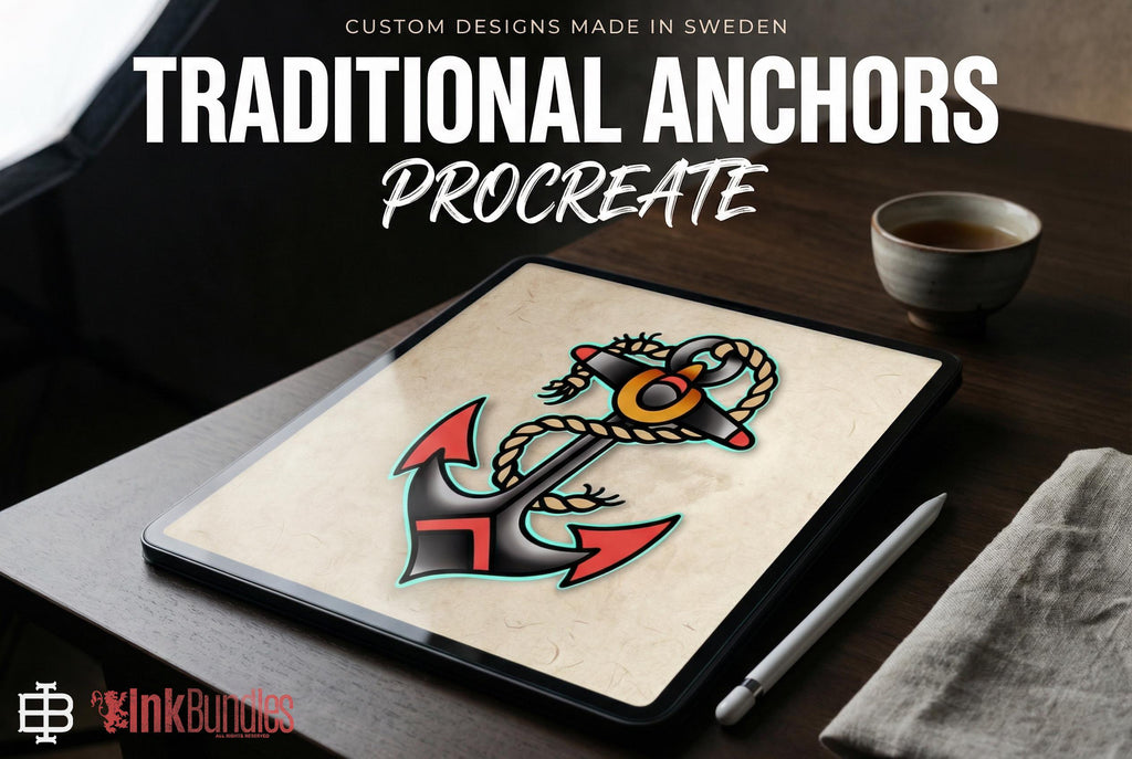 Tattoo references 100 files | Traditional Anchors Flash Art (Digital Download) Procreate PNG SVG EPS