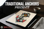 Tattoo references 100 files | Traditional Anchors Flash Art (Digital Download) Procreate PNG SVG EPS