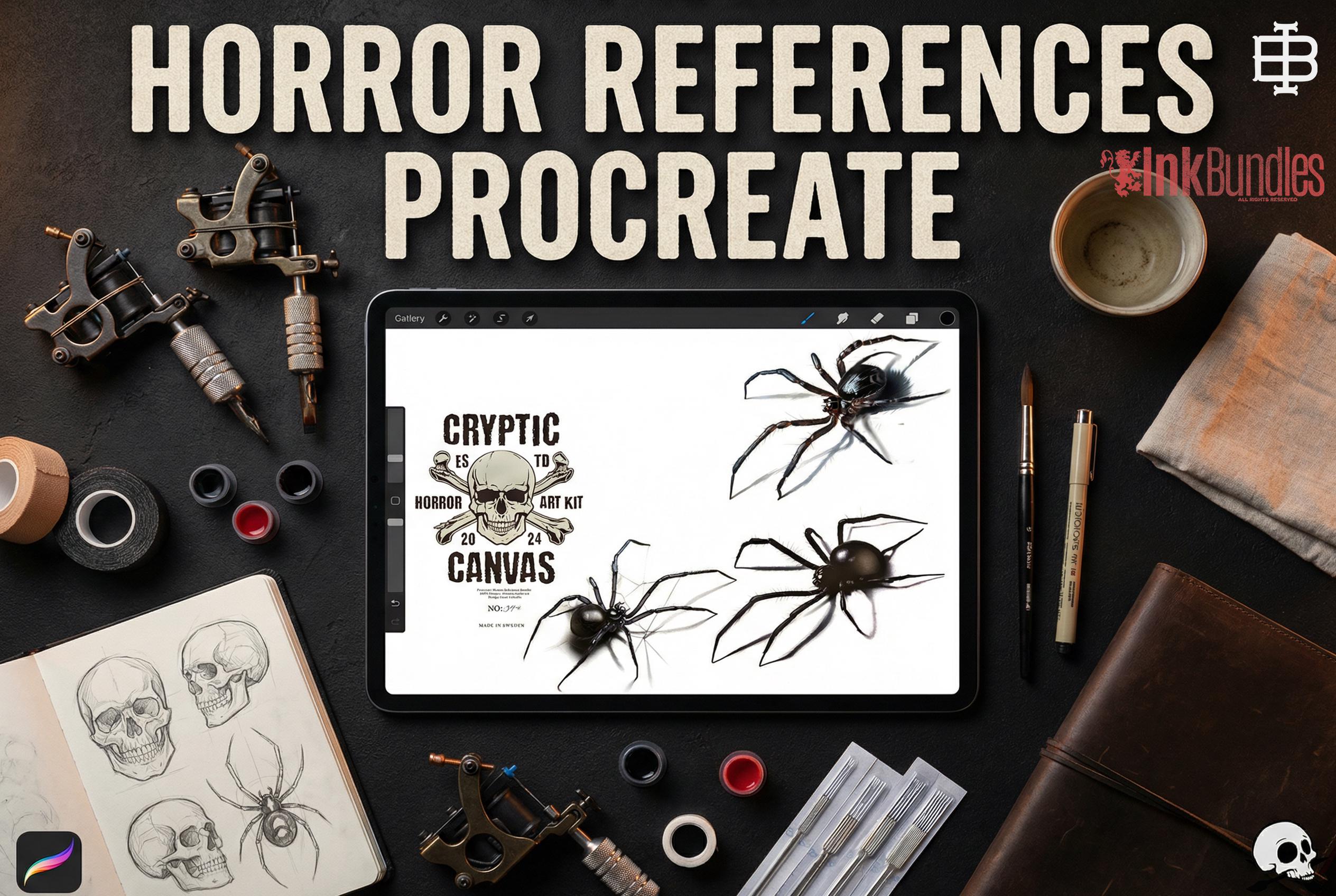 Cryptic Canvas ~ 100+ unique Horror references for Procreate