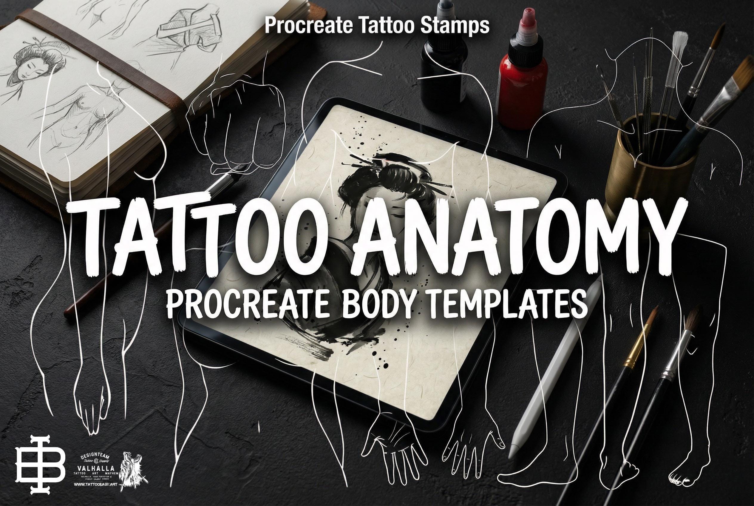 Body templates / tattoo placement for Procreate