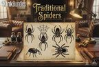 Traditional Spiders - custom art | digital download | Tattoo Stencils | Flash designs