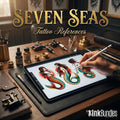 Traditional Nautical Tattoo Design kit - Procreate & PNG | 220+ Classic marine old-school Tattoo stencils