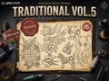 Traditional Tattoo Procreate Stamp brushes, Vol. 5, 100 Designs (Digital Download) studio stencils