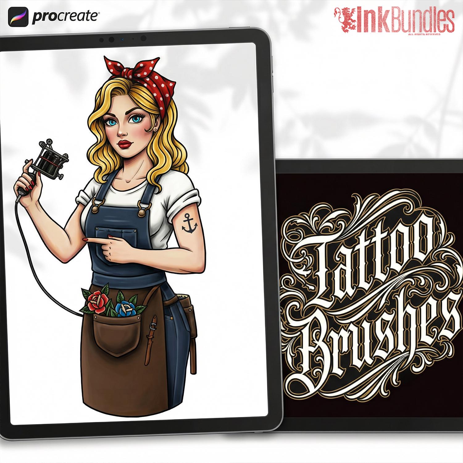 Procreate Tattoo Brush Set: 280+ Custom Brushes (Digital Download)