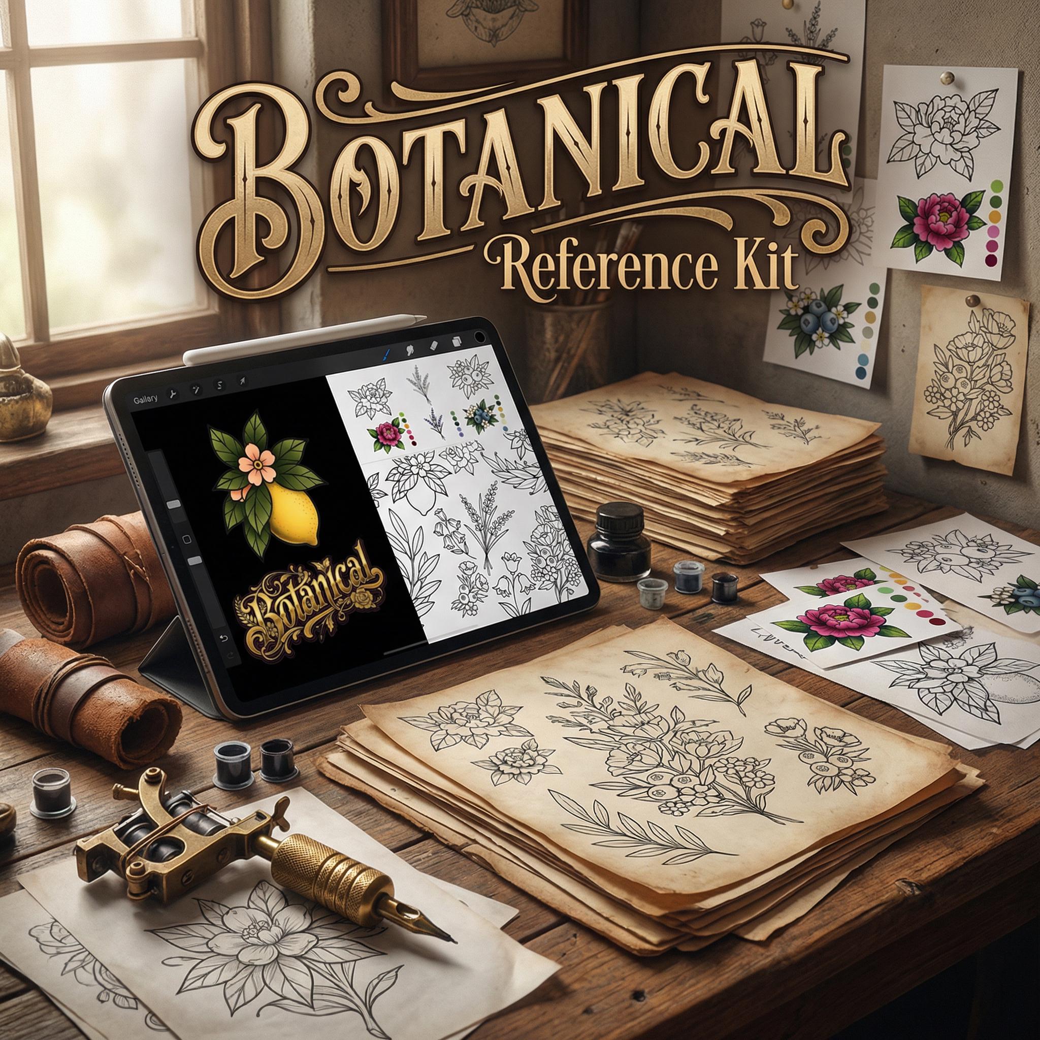 Botanical ~ creative coloring - custom art, digital download for Procreate