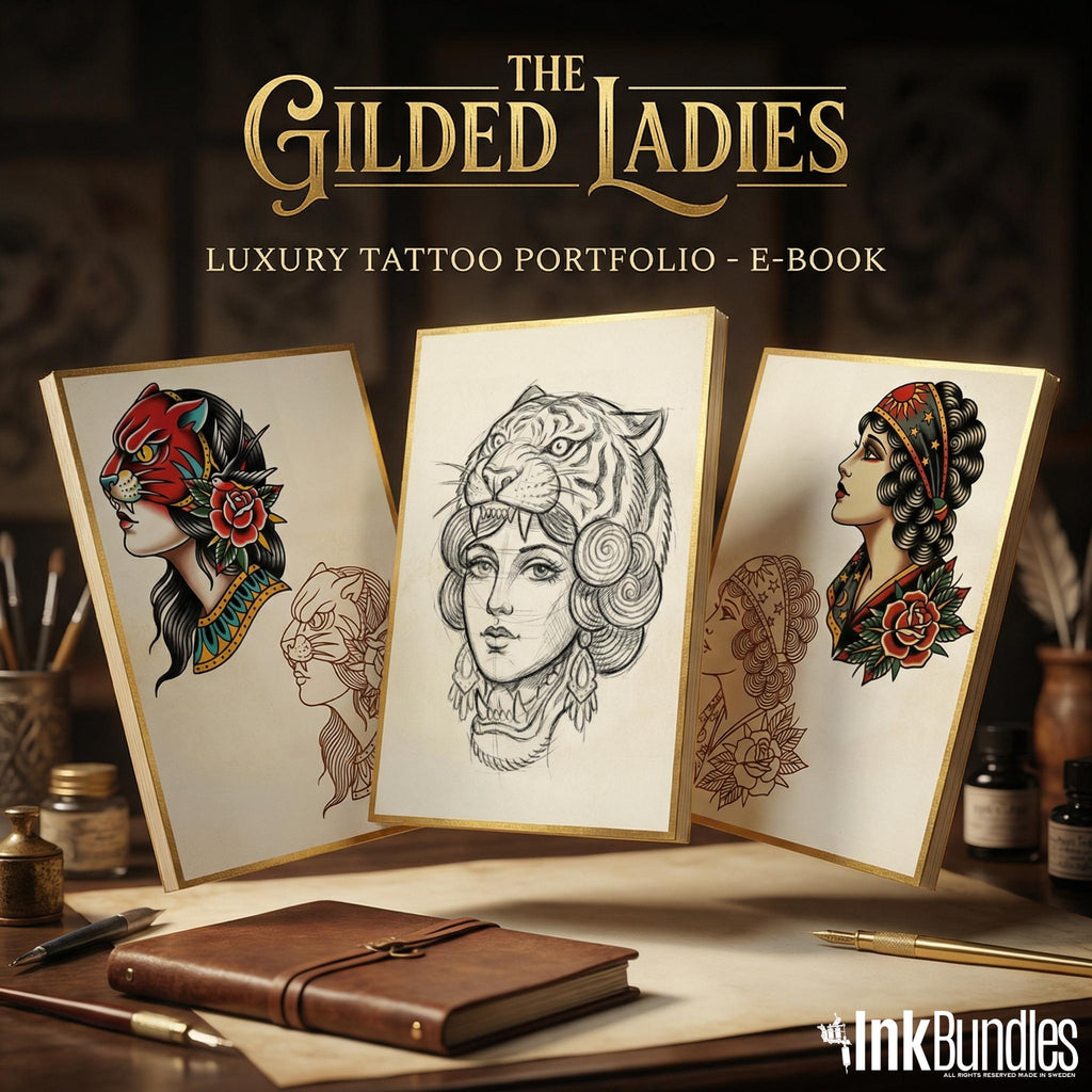 Traditional Ladies Tattoo Flash PDF eBook | Neo-Traditional Girl Stencils | Old School References & Coloring Pages
