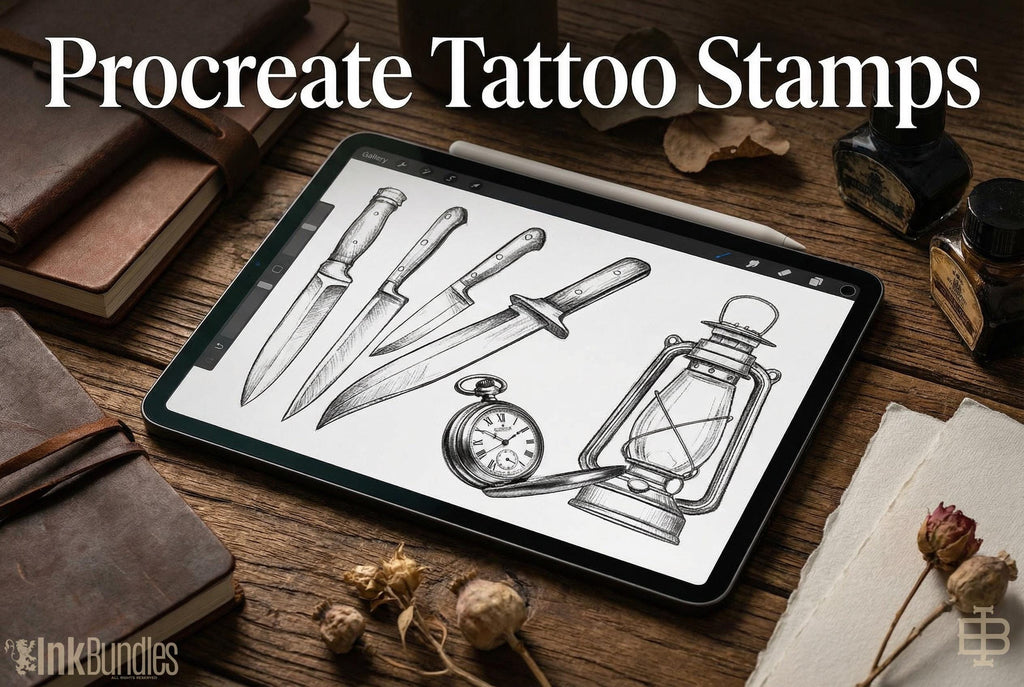Procreate Tattoo Stamps Brush Set: 3000+ Artist Essentials - PNG & Brushes