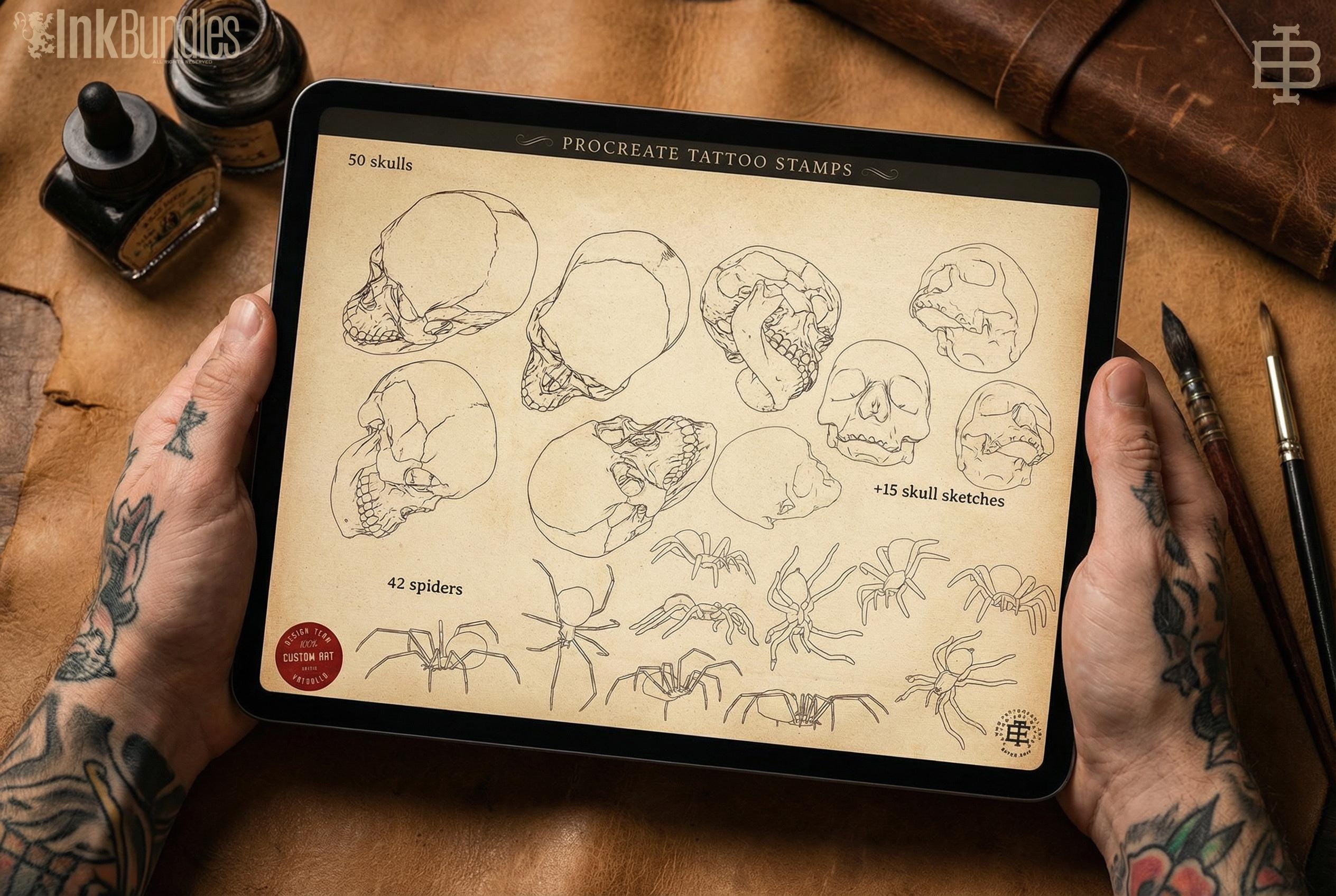 Procreate Tattoo Stamps Brush Set: 3000+ Artist Essentials - PNG & Brushes