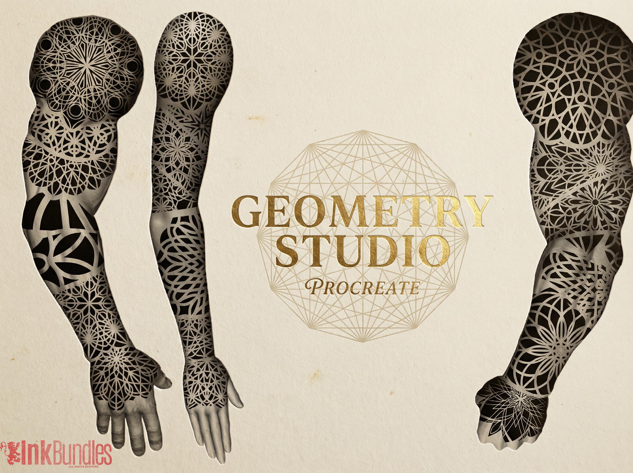 Ornamental Geometry XL, construction kit 250+ brushes and stamps for Procreate