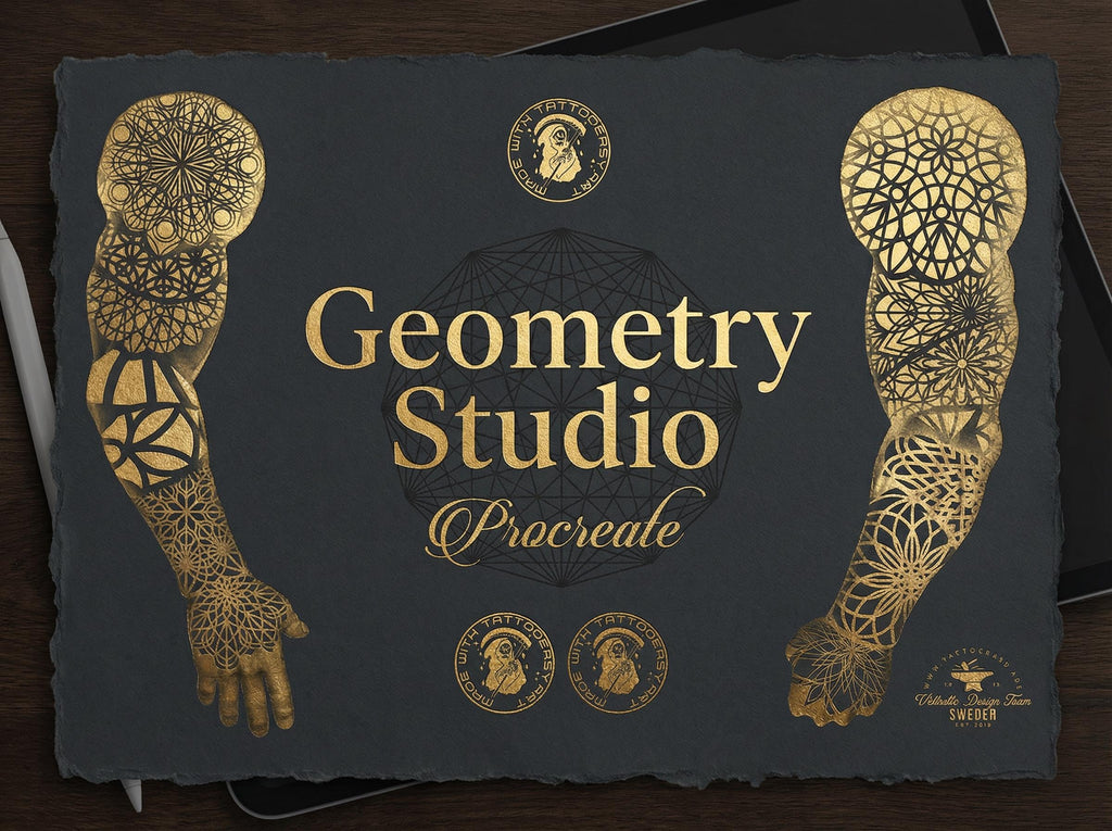 Ornamental Geometry XL, construction kit 250+ brushes and stamps for Procreate