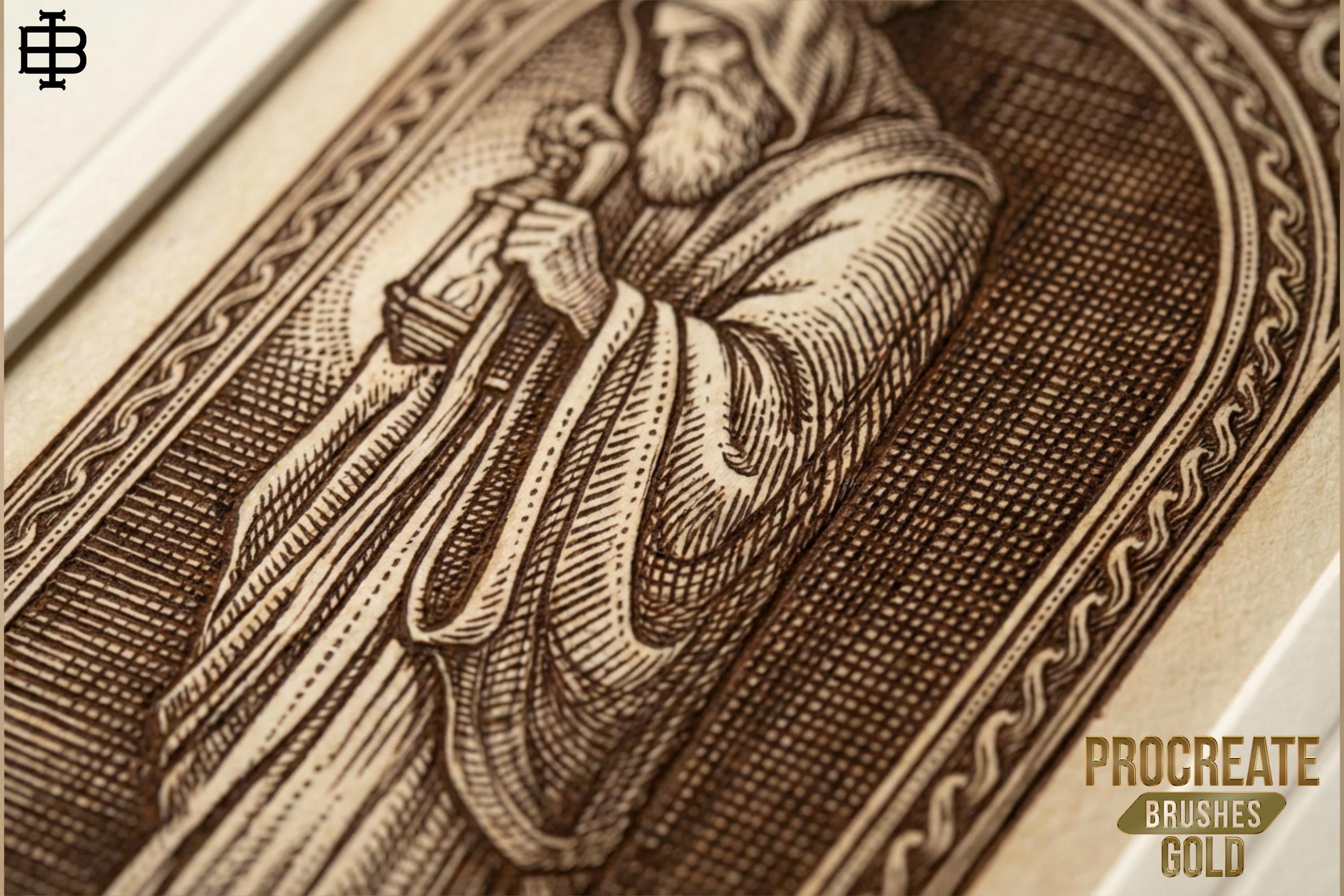 Medieval Ink Procreate Brushes: Old World Woodcut & Engraving Textures (200+ Custom Brushes) (Digital Download