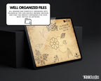 Traditional Tattoo Flower Procreate Stamps: Vintage Flash Art Designs (PNG, SVG, EPS)