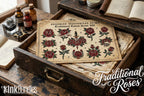 Traditional Tattoo Roses, 42 custom Procreate Stamps, artists reference library