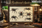 Traditional Spiders - custom art | digital download | Tattoo Stencils | Flash designs