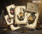 Fire & Torch Tattoo Toolkit, Flame, Lamp PNG Procreate Bundle, Tattoo Flash Brushset for Artists