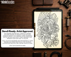Neo Traditional Animal Tattoo Design Reference Kit, Procreate Brushset & PNG, Flash Stamps for Artists