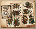 Neo Traditional Japanese Tattoo Reference Kit, Procreate Stamps + PNG, 120+ Clean Stencils