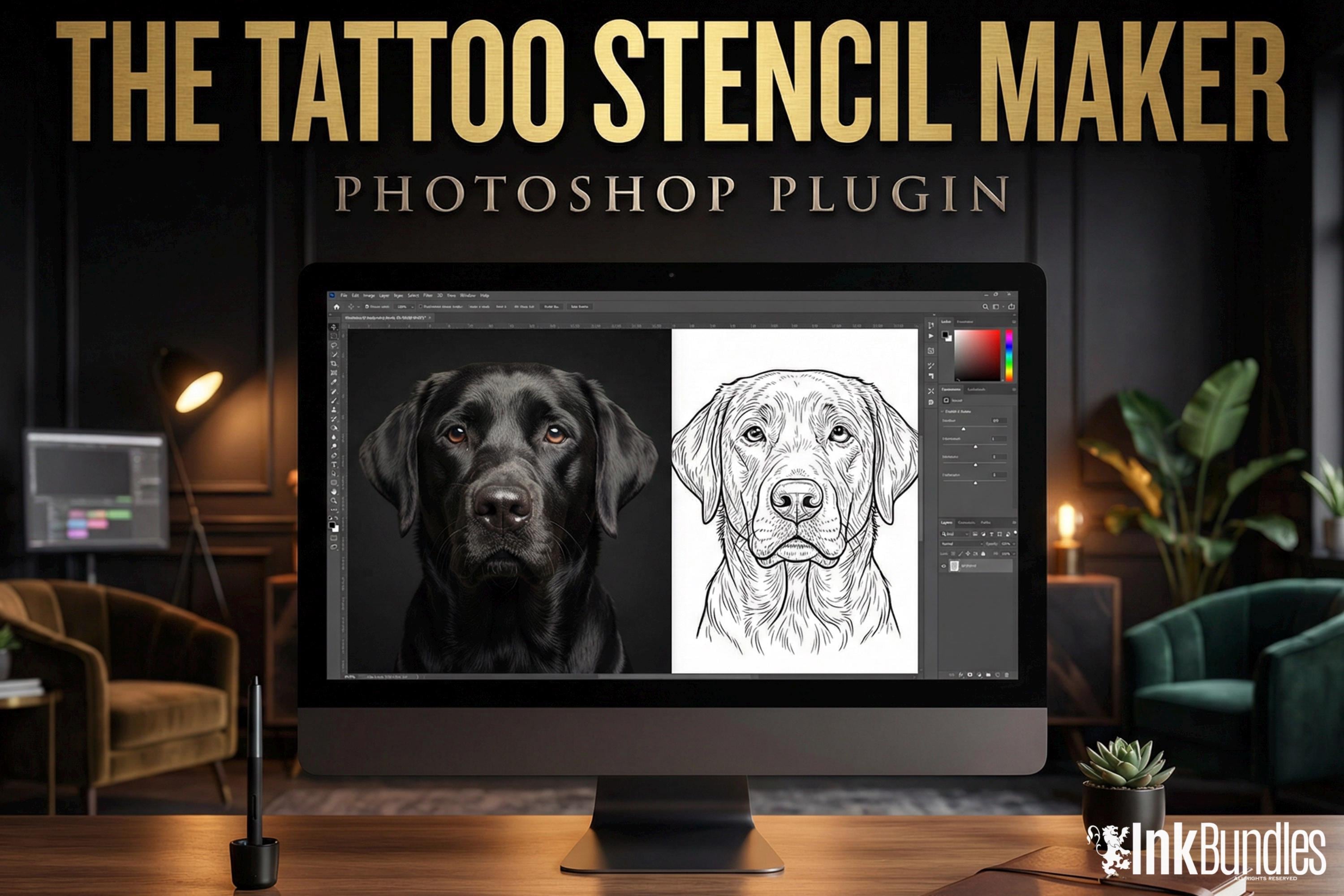 The Tattoo stencil maker // create stencils ( or vector art) in minutes, made for Photoshop