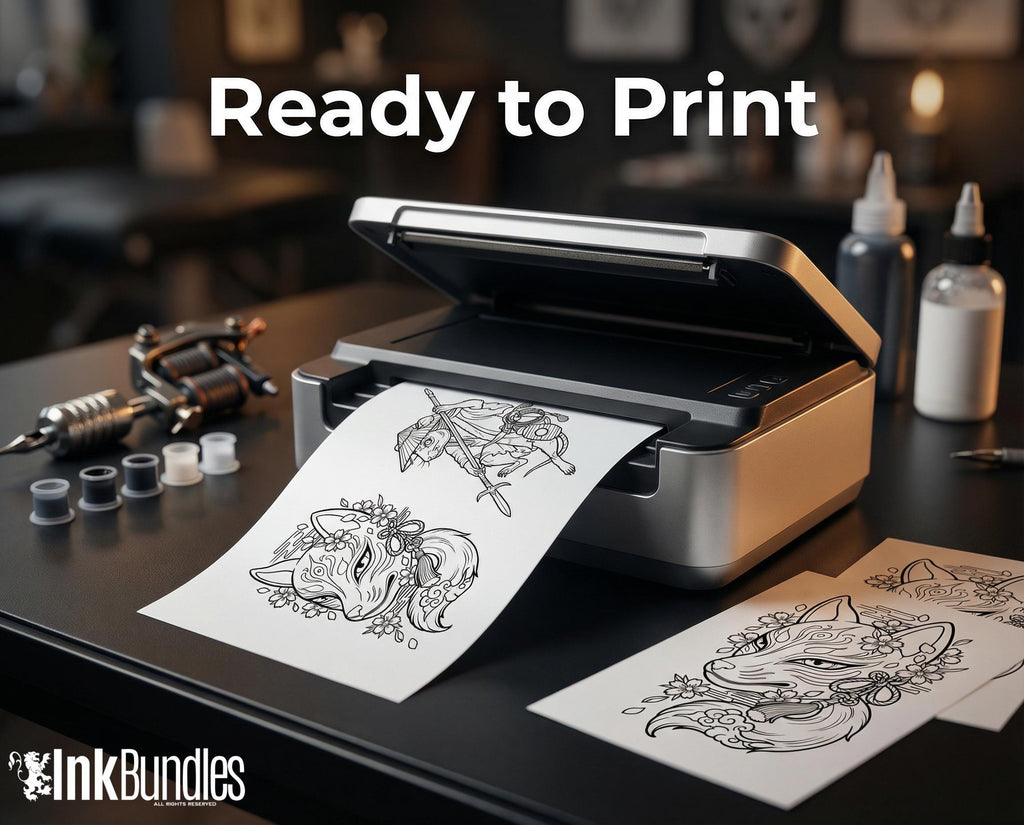 Neo Traditional Japanese Tattoo Reference Kit, Procreate Stamps + PNG, 120+ Clean Stencils