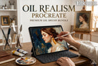 Master Oil Procreate Brush Set: 66 Custom Brushes, 4 Canvases