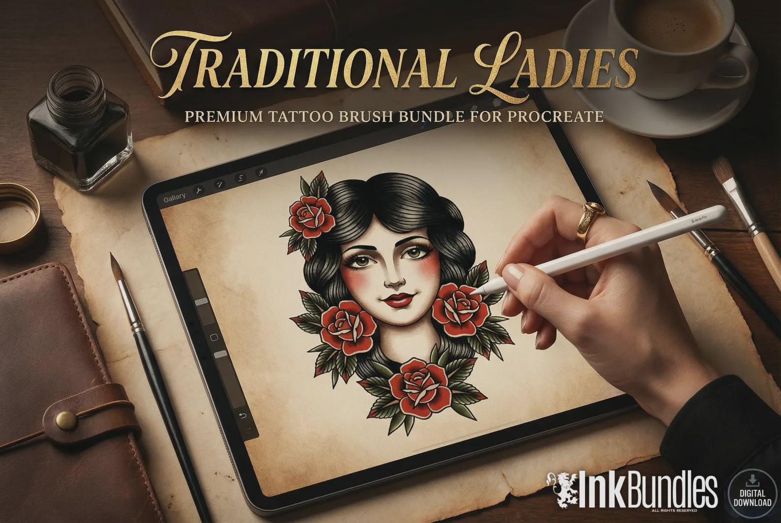 Procreate ~ The traditional lady diy kit