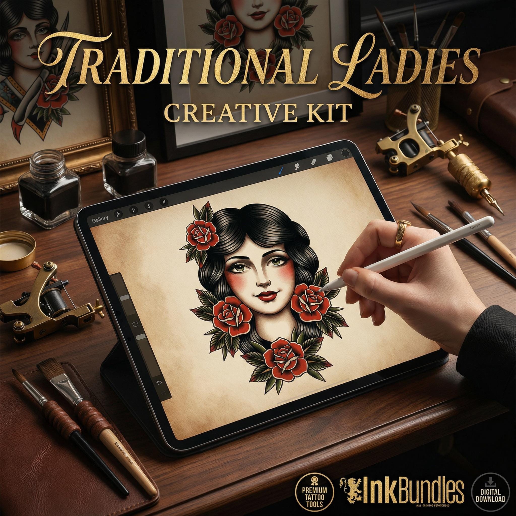Procreate ~ The traditional lady diy kit