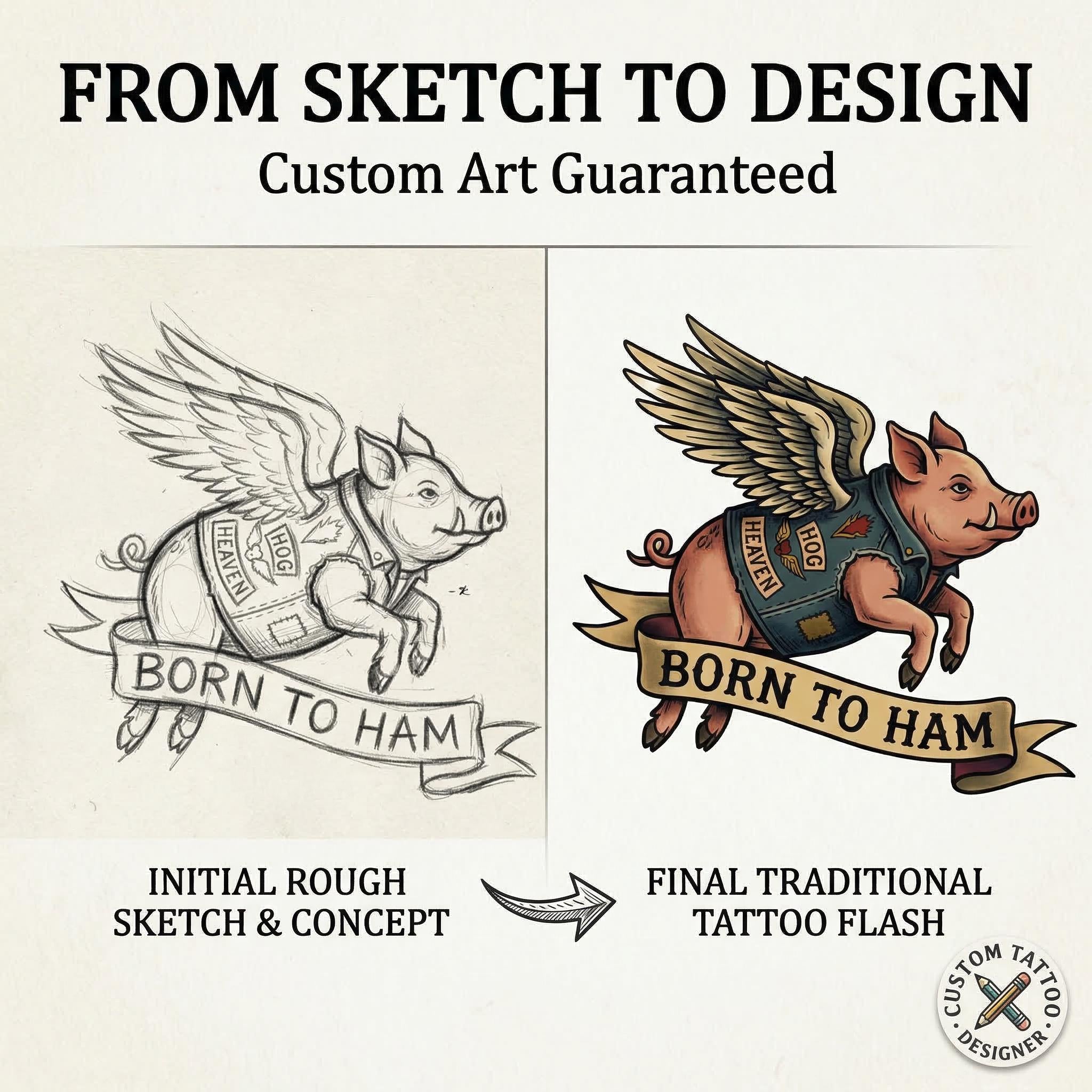 Traditional Biker Tattoo Design kit - Procreate & PNG | 100+ old-school Tattoo stencils