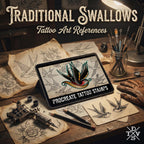 Tattoo references, 100 files | Traditional Swallows Flash Art (Digital Download) Procreate, PNG | SVG | EPS