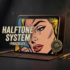 Procreate, 101 Halftones, unique halftone textured brush bundle for Procreate, 100% custom work