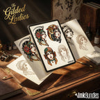Traditional Ladies Tattoo Flash PDF eBook | Neo-Traditional Girl Stencils | Old School References & Coloring Pages
