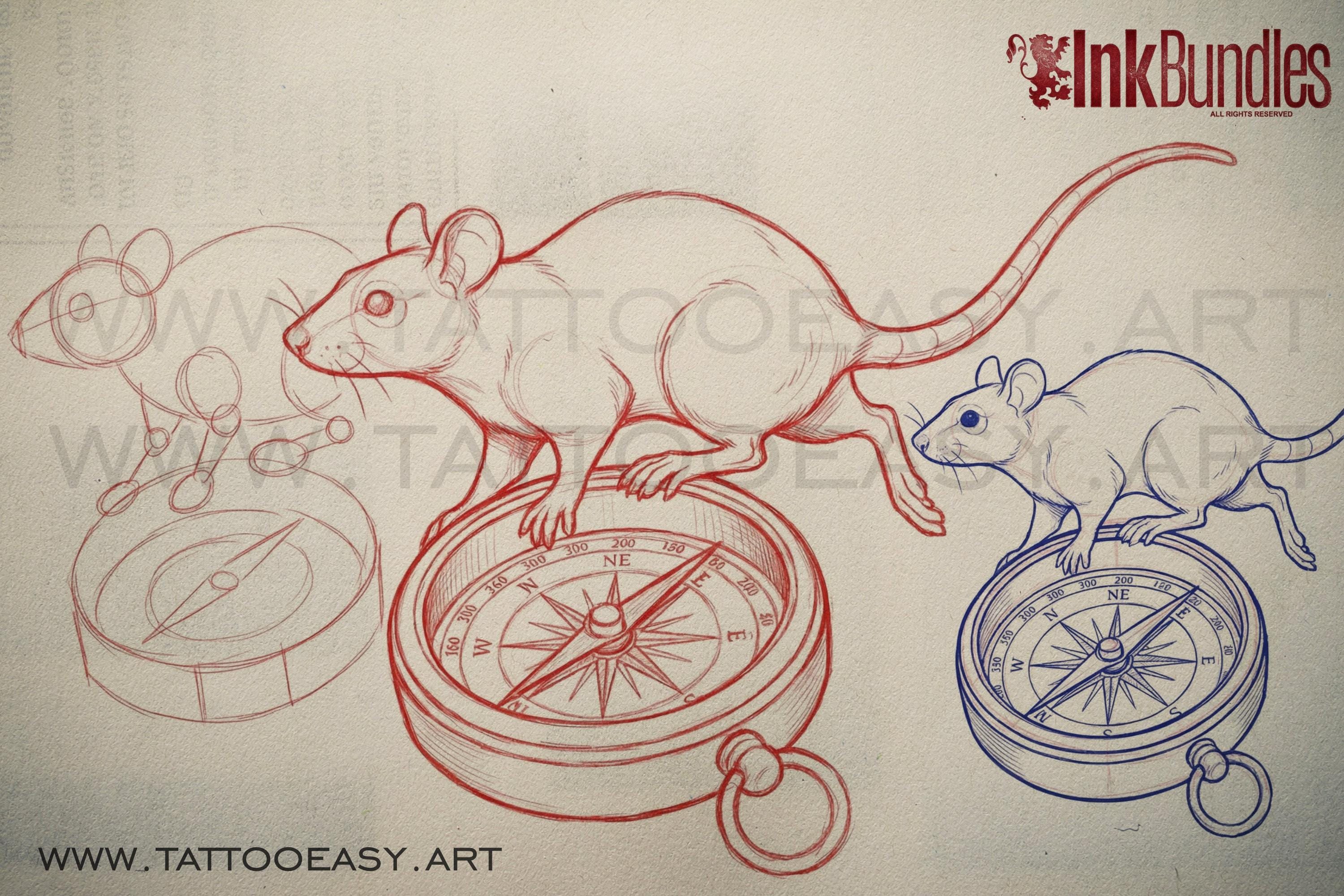 Traditional Rats - custom art | Tattoo Stencils | Flash designs