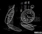 Clock Compass Procreate Brushes, Pocket Watch Tattoo Stencils, Timepiece Stamps Digital Download