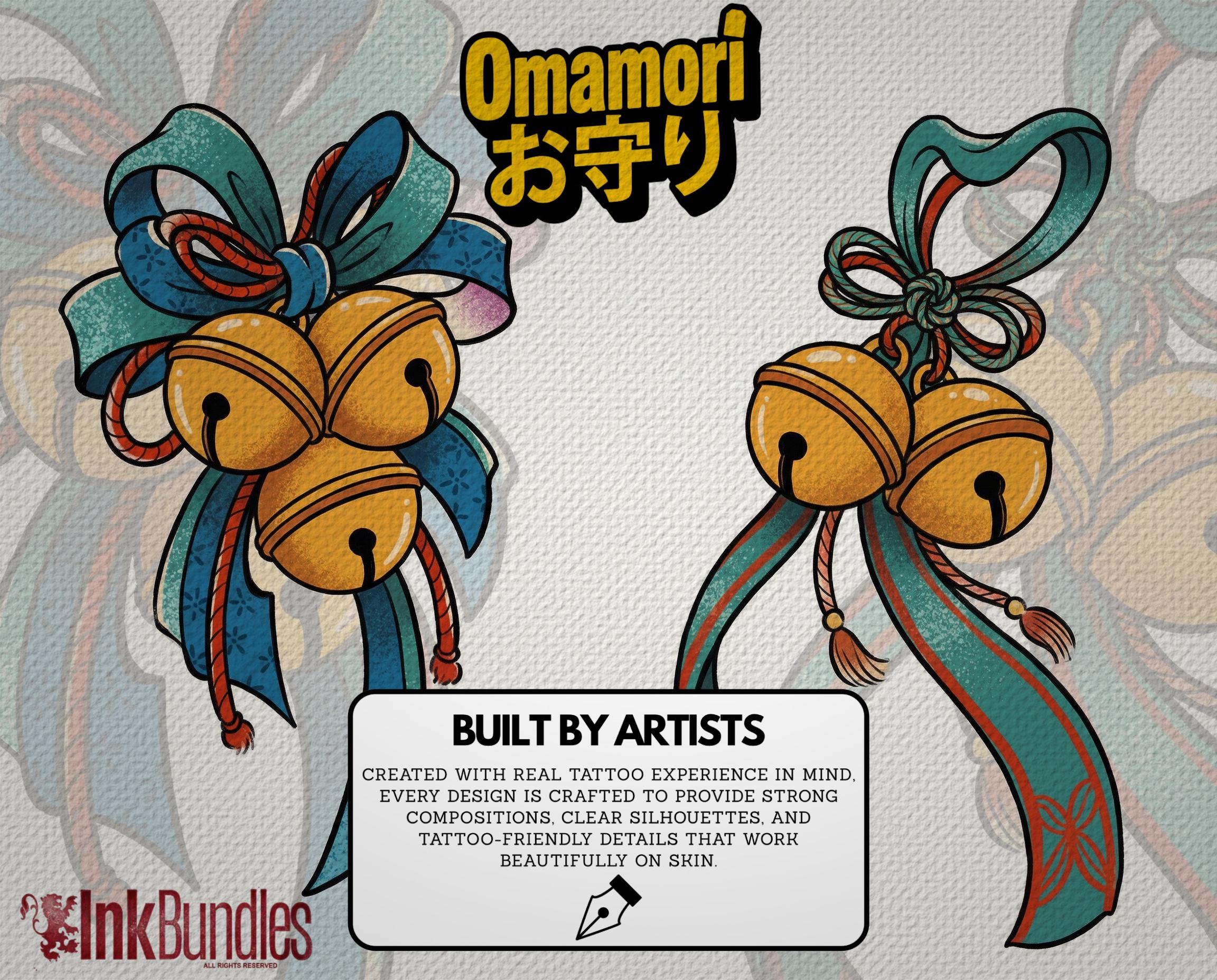 Omamori Lucky Charm Tattoo Stencil art – Japanese Amulets Procreate | PNG | PDF Tattoo References