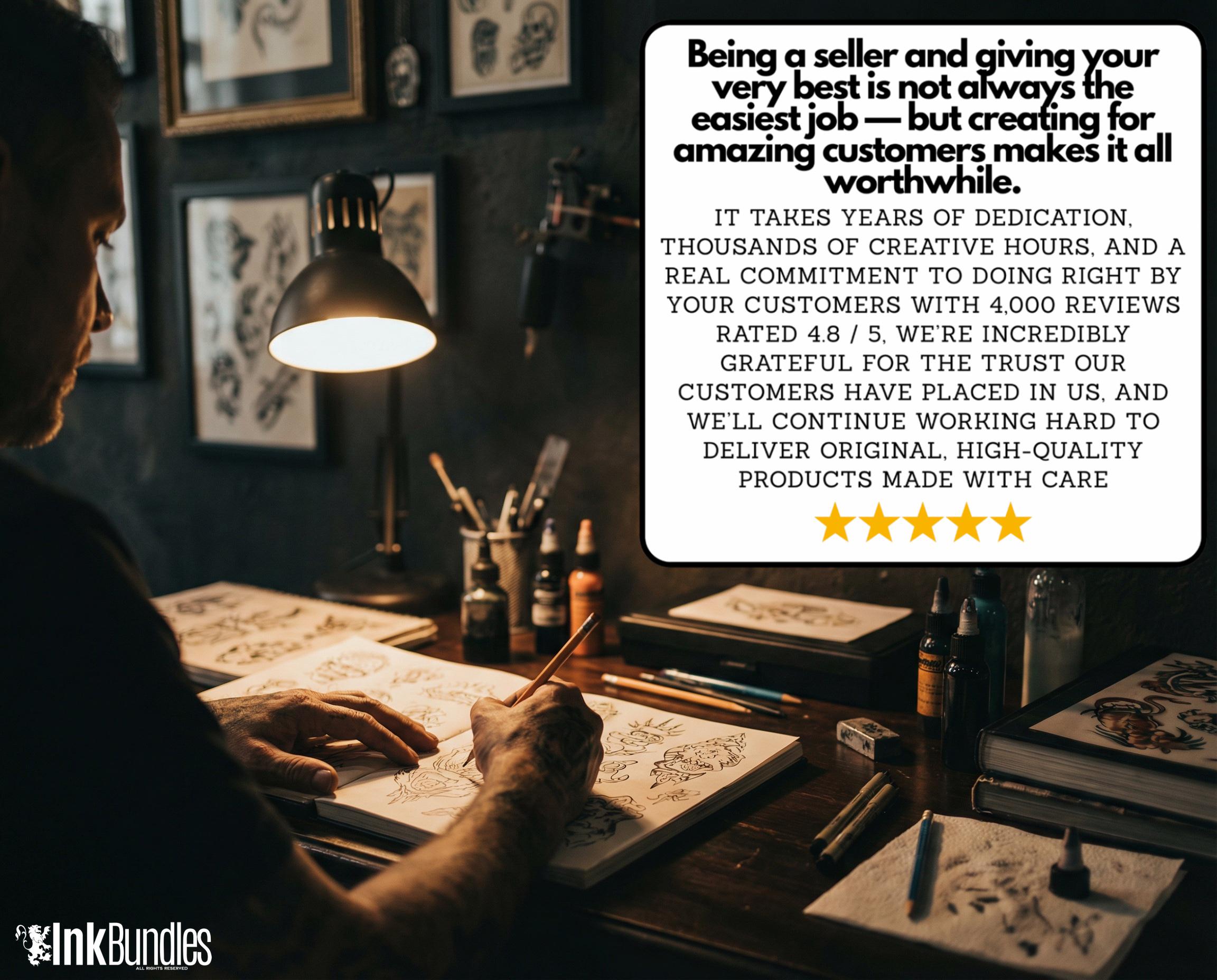 The Tattoo Art Toolkit: 1200+ Custom Stamps & Brushes (Digital Download)