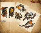 Neo Traditional Birds Tattoo Reference Kit