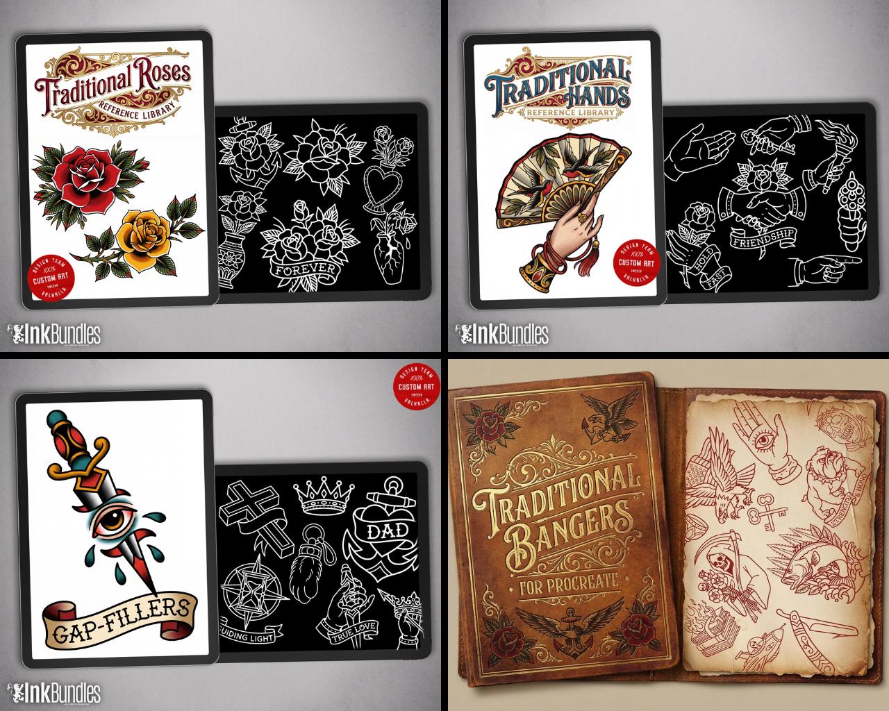 The Traditional Artist vol.3 1100+ Original old-school stencils