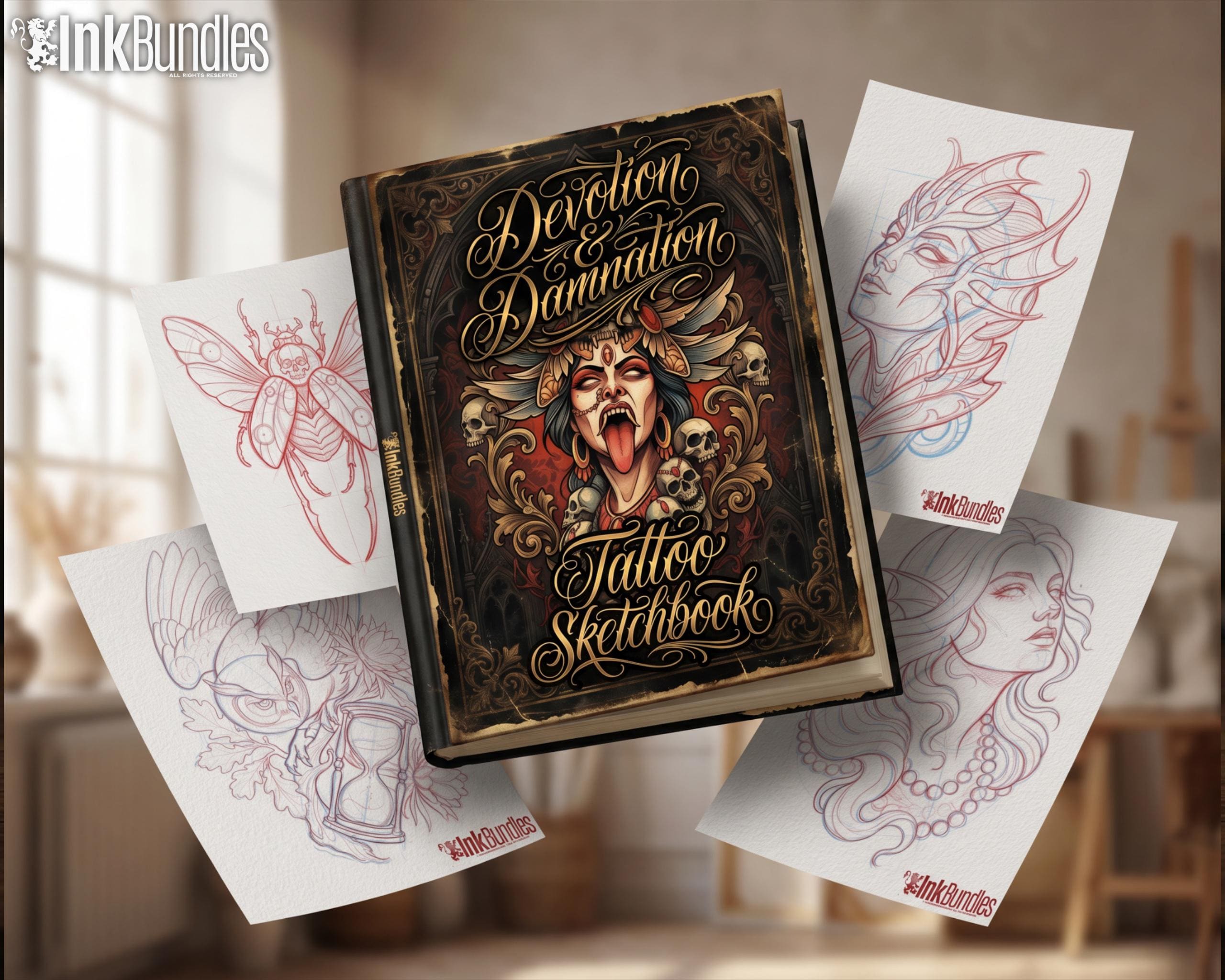 Neo Traditional Tattoo Flash PDF eBook | Neo-Traditional Sketch book | Old School References & Inspiration