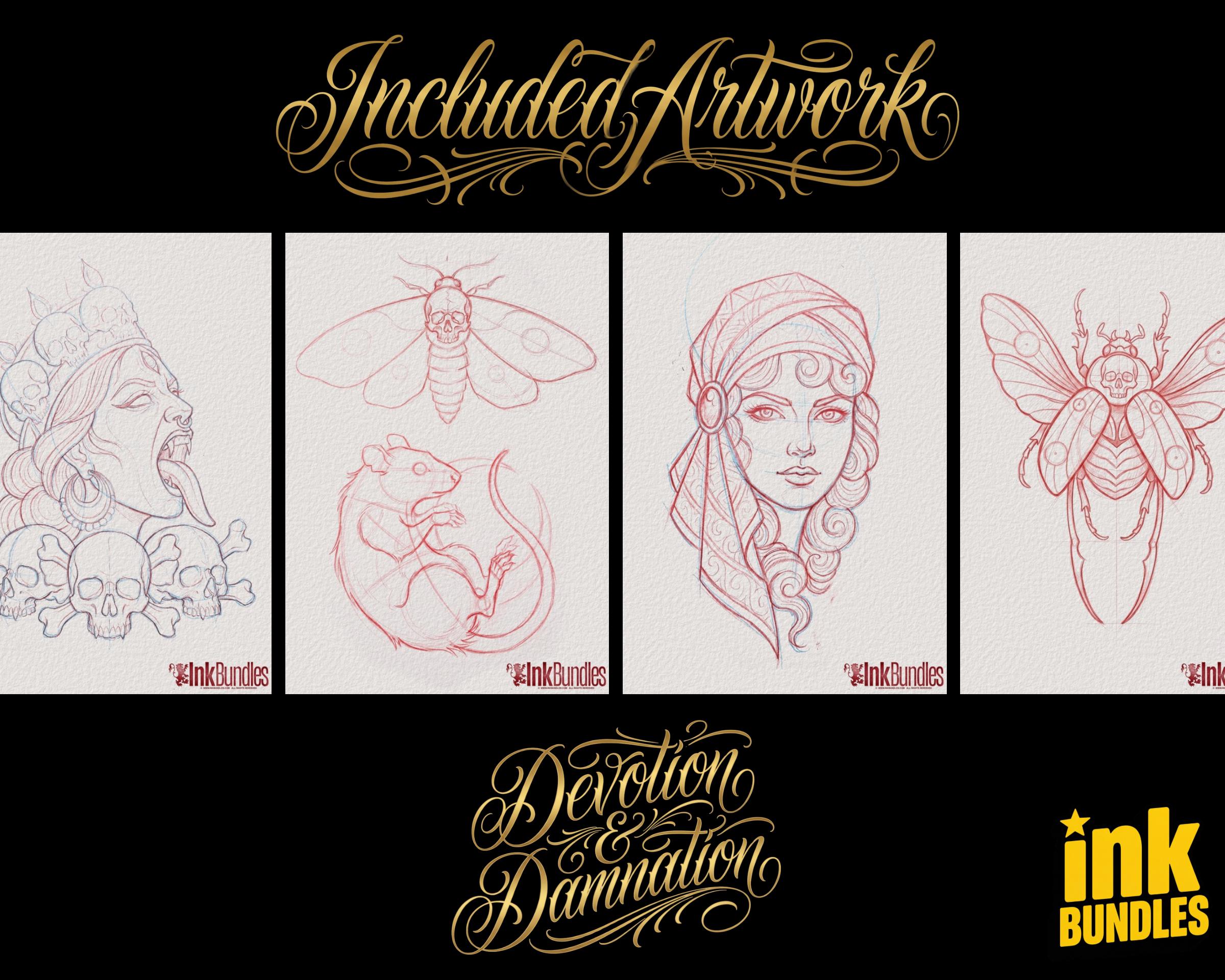 Neo Traditional Tattoo Flash PDF eBook | Neo-Traditional Sketch book | Old School References & Inspiration