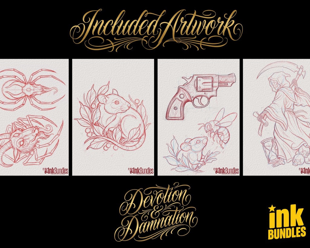 Devotion & Damnation - Neo Traditional Tattoo Flash PDF